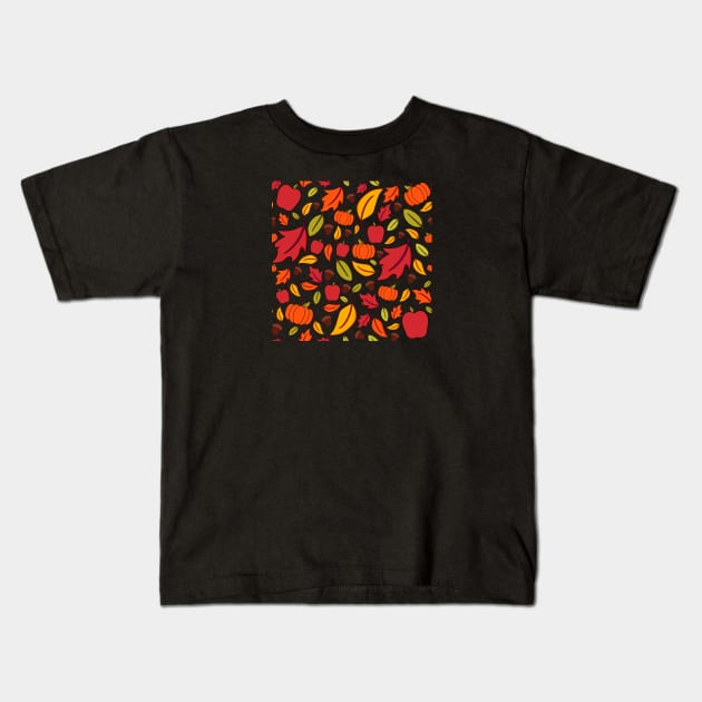 Fall for fall pattern Kids T-Shirt by Emberpixie